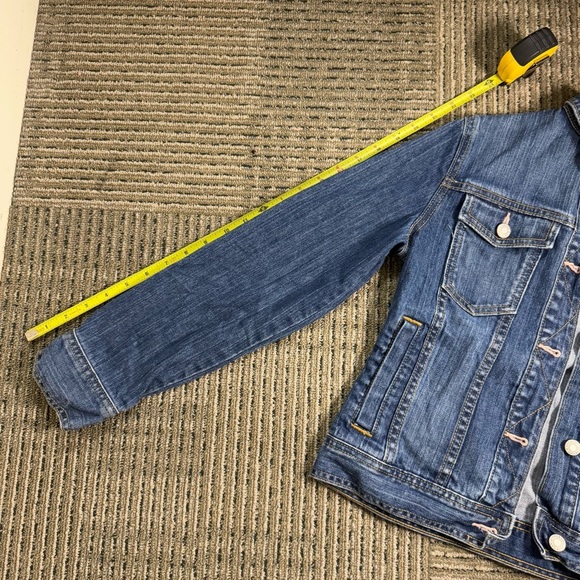 Gap Kids Jean Jacket Dark Wash Silver Buttons - Picture 5 of 6
